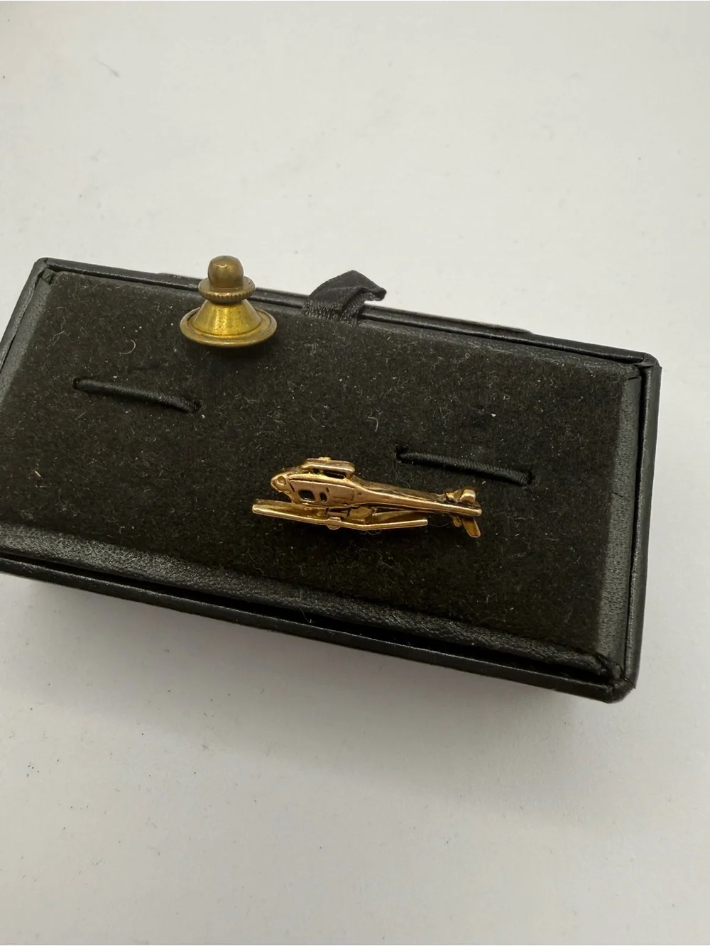 Gold Helicopter Tie Tack- Men's Accessory